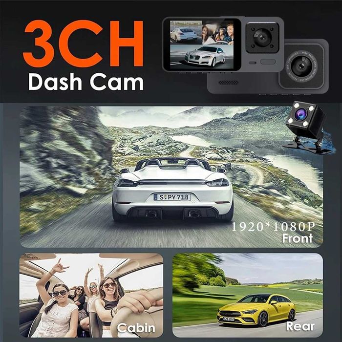 WiFi видео регистратор DVR  с 3 камери Dash Cam от Smars
