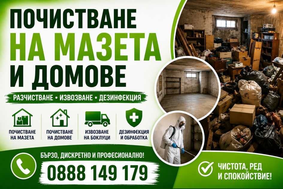 Евтино Почистване на Мазета и Домове