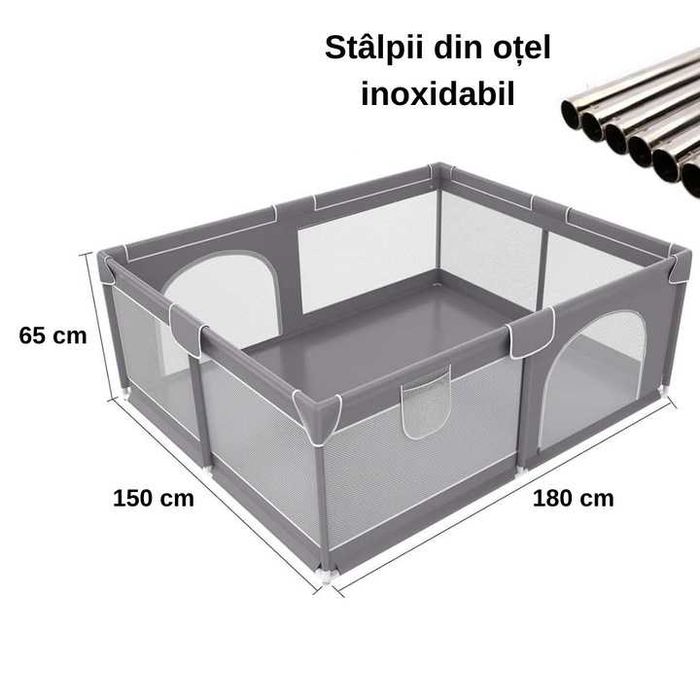 Tarc de joaca pentru bebelusi, Varsta 0-5 ani, 150x180x65 cm