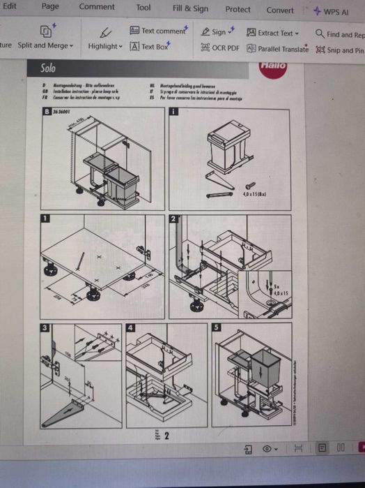 Coș de gunoi extractibil Hailo, găleată 1 x 20 litri, de la HAFELE
