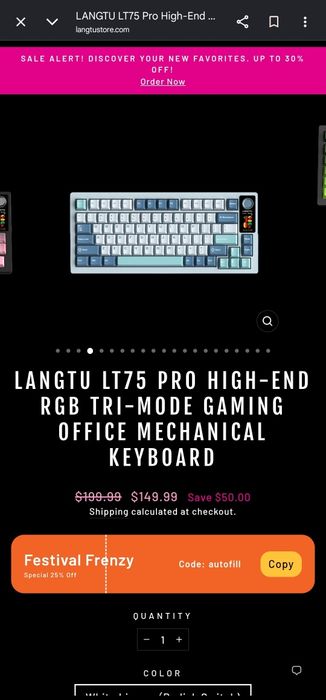 продаю клавиатуру longtu lt75 pro голубо-белую раскраску