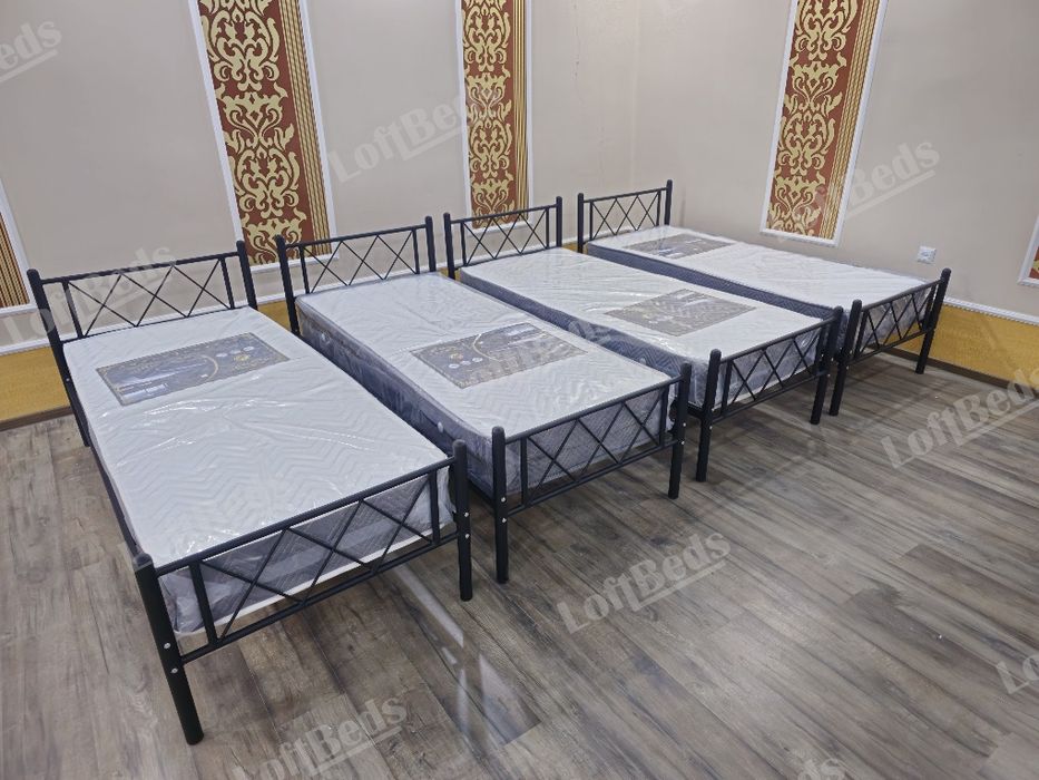 Кровать  МАРИНА, Temir Kravat, kalavat, loft, yangi sifatli matras bor