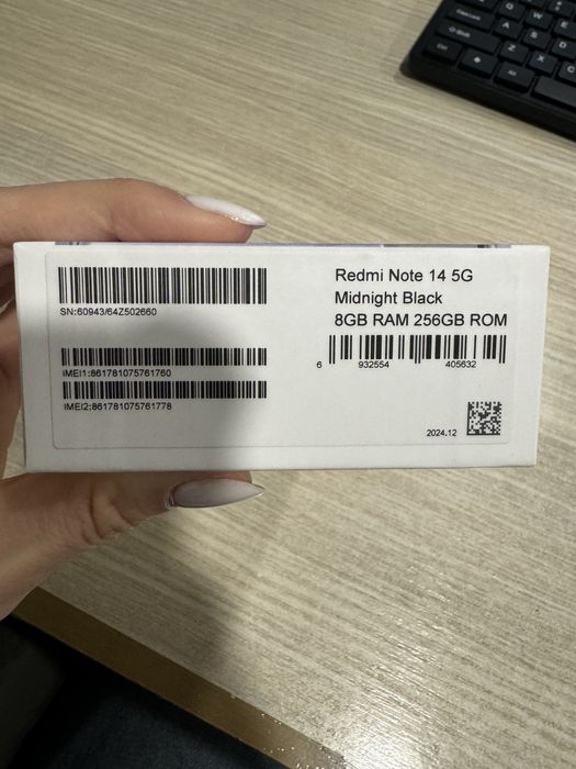 Xiaomi Redmi Note 14, 8GB RAM, 256GB, 5G, Midnight Black, NOU/Sigilat!