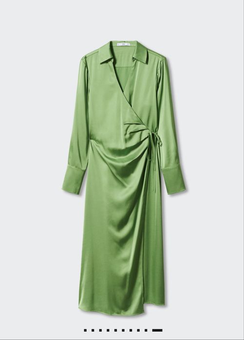Сатенена драпирана рокля