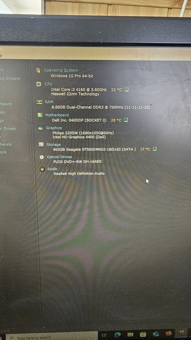 PC Dell OptiPlex 3020 / Intel i3-4160 3.60GHz / 8GB RAM / HDD 500GB / Windows 10 Pro