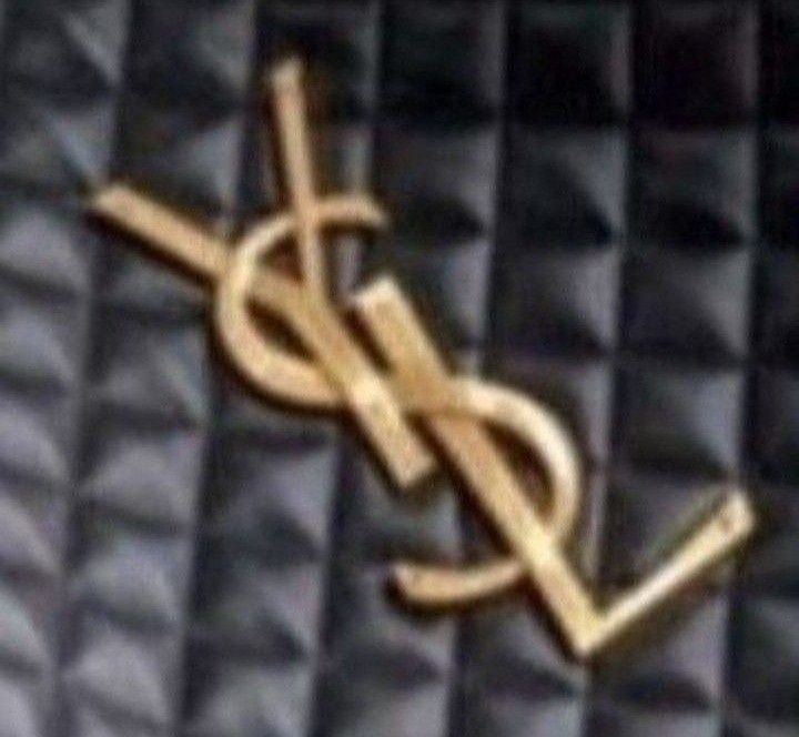 Geanta Ysl Maxy, logo metalic auriu, portofel simplu atasat, saculet