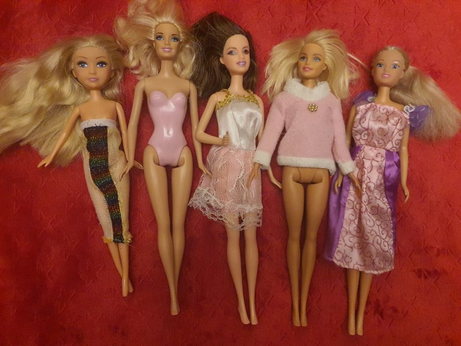 Lot 5 papusi, Barbie Mattel, Steffi Love Simba, blonda, bruneta