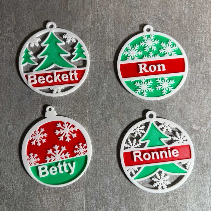 Globuri personalizate Crăciun – printate 3D, cu nume la alegere