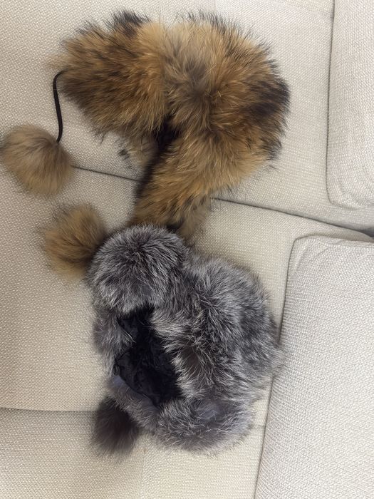 Set caciuli de blana naturala mama si copil