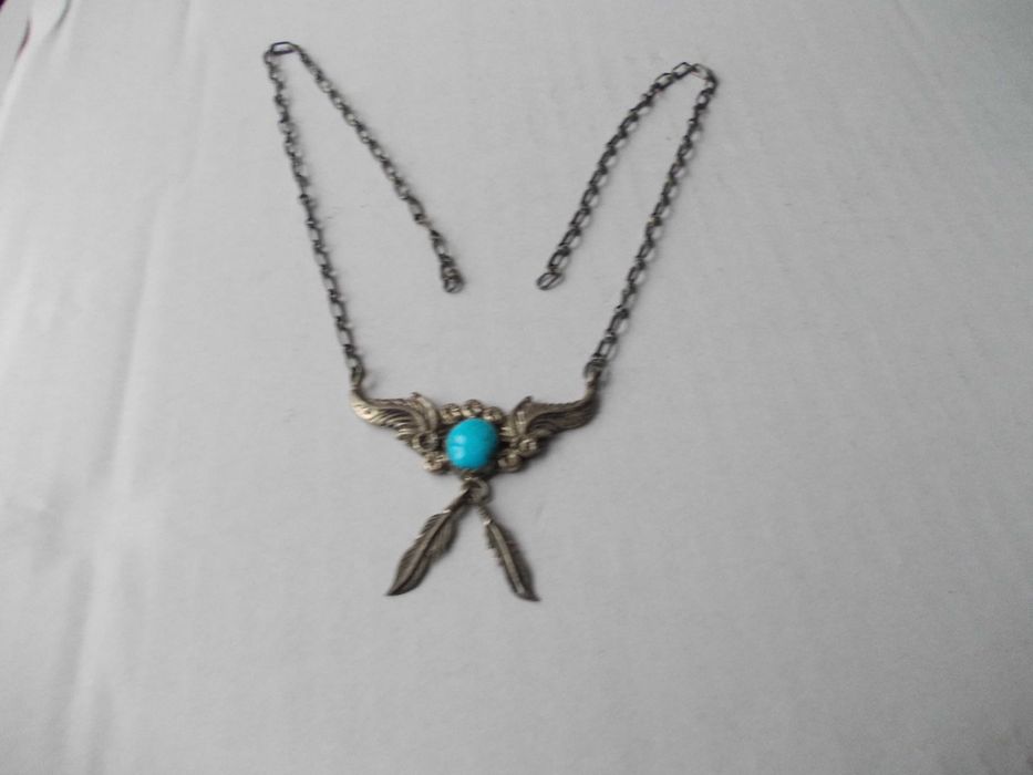 Colier vechi din argint cu turcoaz