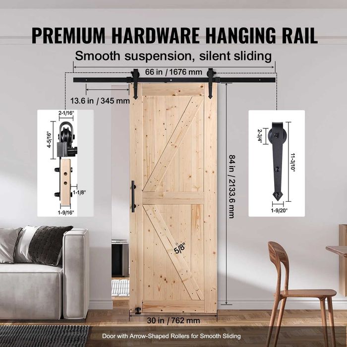 Usa de hambar si accesorii, usa glisantă din lemn 76 x 213 cm