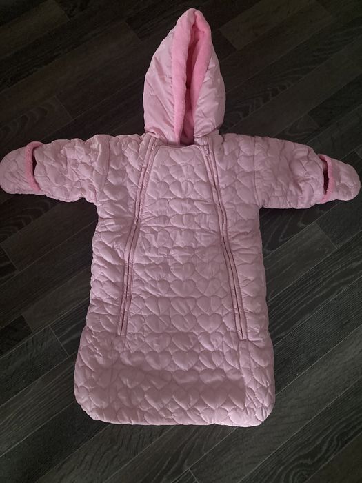 демисезонный конверт+шапка для девочки