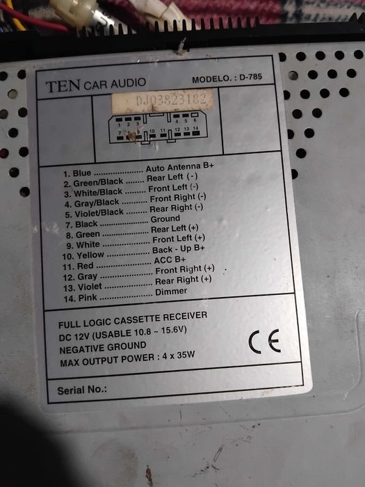 Ретро автокасетофон TEN D-785 – падащ панел и ISO букса