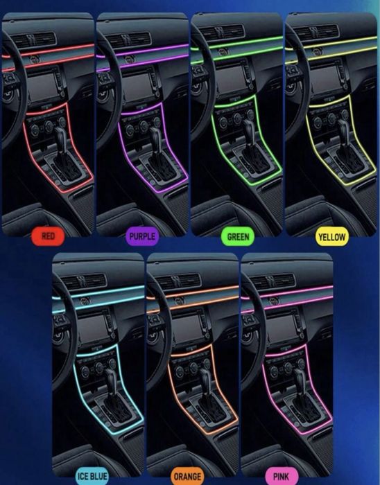 Интериорно лед ленти/амбиентно осветление за кола с bluetooth и USB