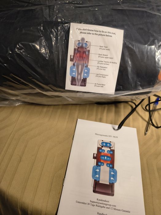 Масажна постелка за цяло тяло, 3D разтягане на тялото и лумбално издърпване, загряване на гърба