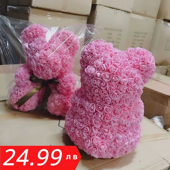 НОВО Мече от вечни рози 25см - Перфектен подарък за всеки повод!