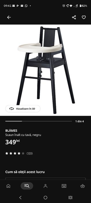Scaun înalt cu tavă pentru bebe - IKEA