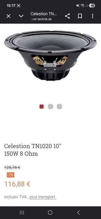 Celestion 10 inch 150w 8 ohm neodim  NEFOLOSITE IN CUTII !!!