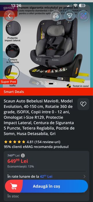 Scaun auto Mavio