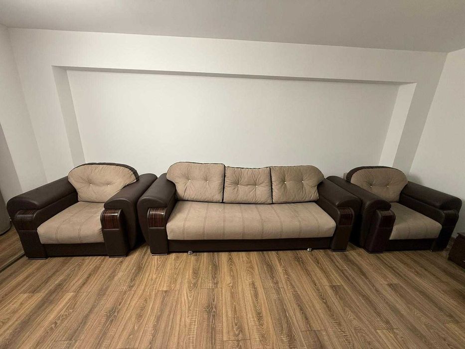 Set canapea + fotoliu – confortabile, stare foarte bună