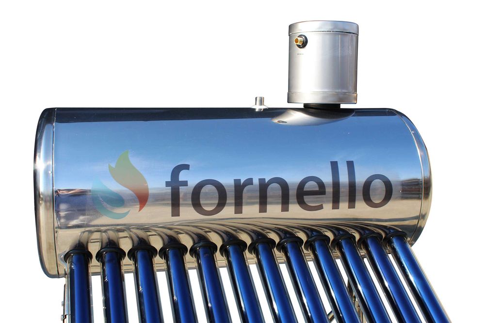 Set panou solar nepresurizat Fornello, rezervor inox 100 litri, 12 tub