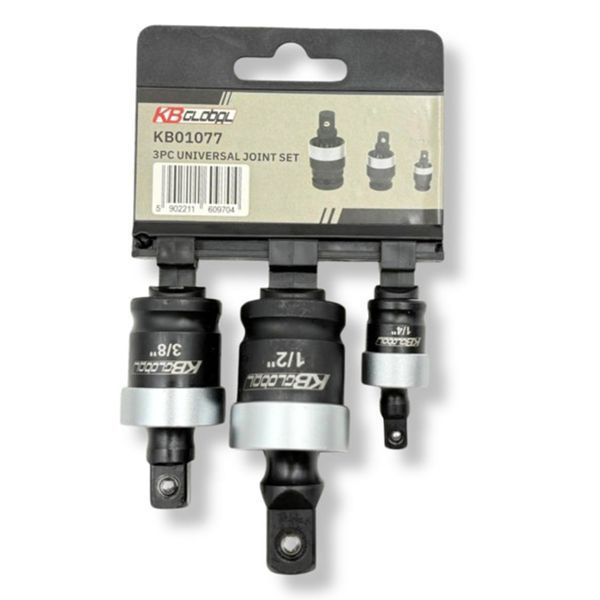 Комплект ударни адаптери с карданна връзка 3 бр. 1/4" 3/8" 1/2"