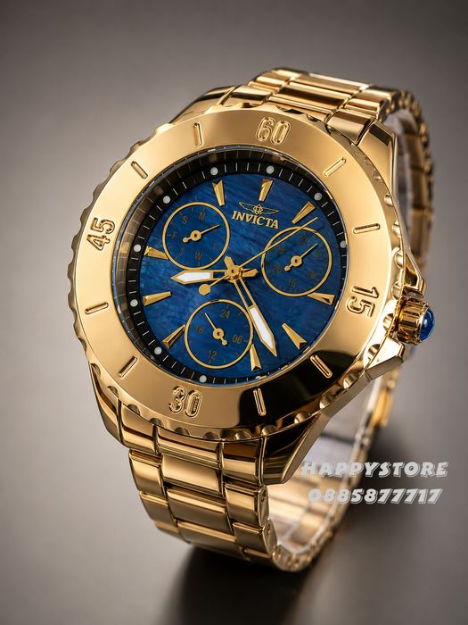 INVICTA Mother of pearl blue dial women 38 mm, Инвикта нов дамски часовник