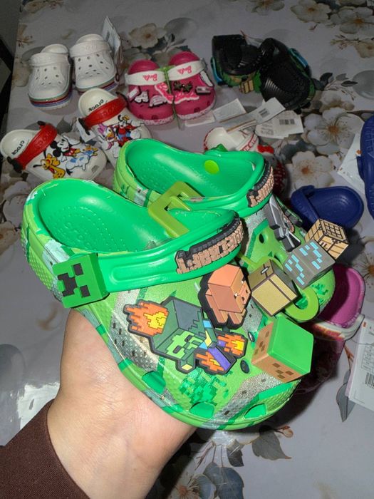 Детские кроксы сабо crocs classic kids minecraft crocs classic kids mi