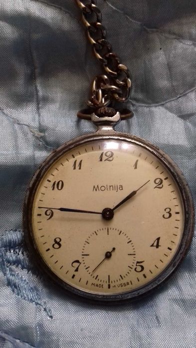 Ceas de buzunar mecanic MOLNIJA-original URSS-functional