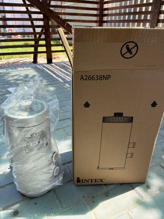 Pompa Filtrare Apa Piscina Intex C1000, 26638, 3785 l/h, Filtru Cartus Tip A, 220-240V