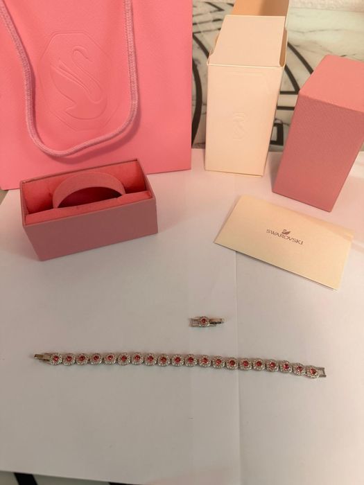 Brățară Swarowski, culoare roz