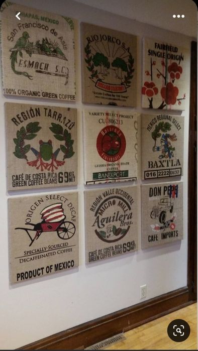 Tablou din sac de cafea