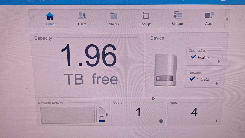 NAS WD My Cloud Mirror 2 ×Fara hdd – stare foarte bună