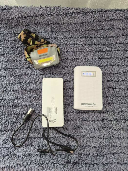Lanterna led frontala cap + baterie externa powerbank