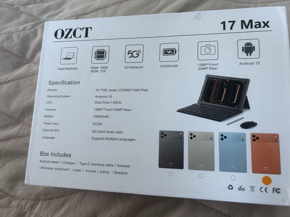 Планшет OZCT 17 Max (Android) — новый, полный комплект