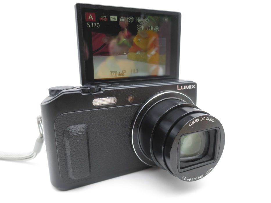 Panasonic LUMIX DMC TZ57 компактна дигитална камера с голям 20х оптичен зум, цифров фотоапарат 16mp и Full-HD видео с въртящ се селфи екран