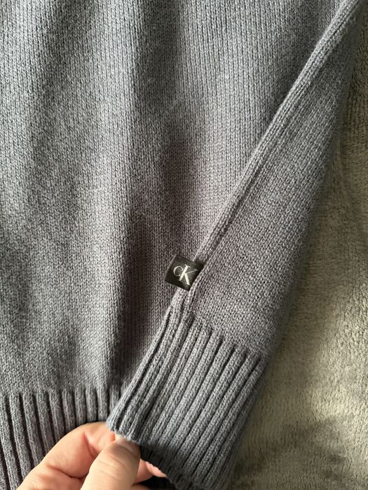 Calvin Klein Jeans pulovar bumbac lana bleumarin marimea M nou