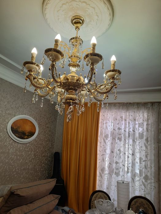 Люстра хрустальная 8 рожковая с ониксом италия