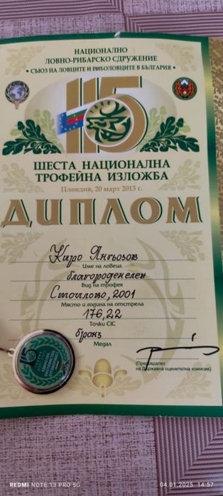 Чифт рога от благороден елен