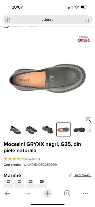 Mocasini GRYXX negri, G25, din piele naturala