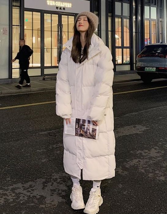 Женская куртка пуховик женский длинный зимний с капюшоном теплый