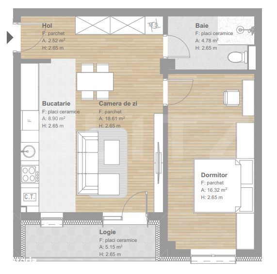 Apartament finisat, 56 mp, tva inclus, ansamblu nou, zona Tineretului — fotografia 1