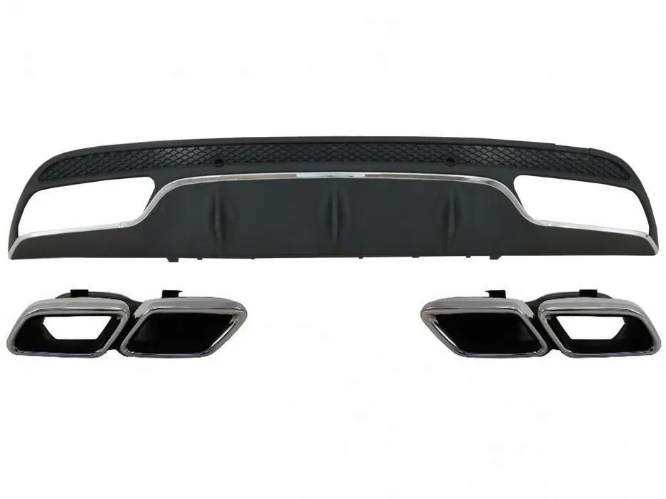 Difuzor Bara Spate ornament tobe compatibil Mercedes Benz W205 Class C63 AMG Ornament bara difuzor+ornament toba W205