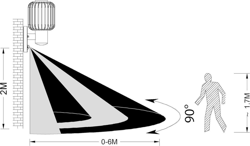 Aplică lampa exterior Eglo, cu senzor se miscare, otel galvanizat