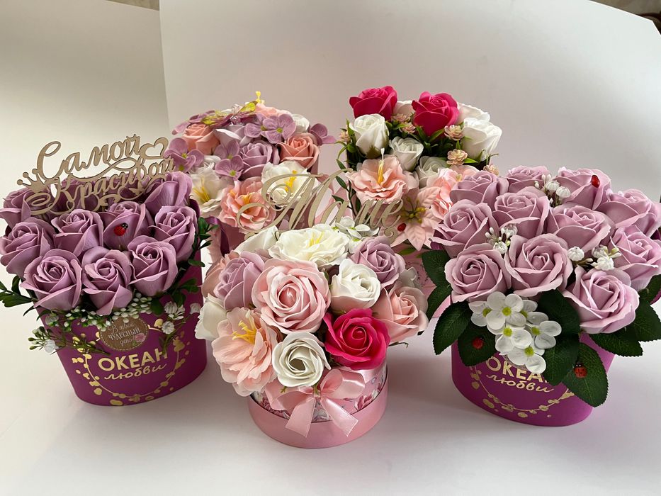 Букеты из мыльных роз