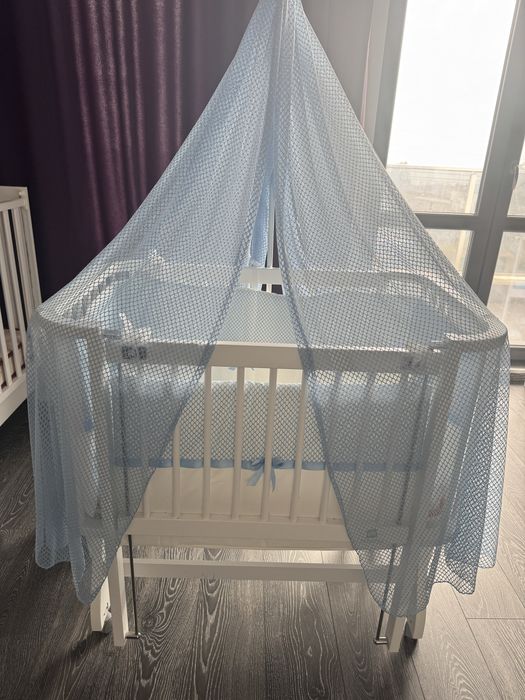 Дървена кошара-люлка Azaria MOOD с матрак, 50/90