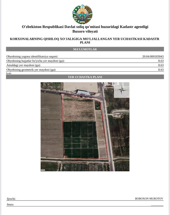 8,7 гектар бог сотилади