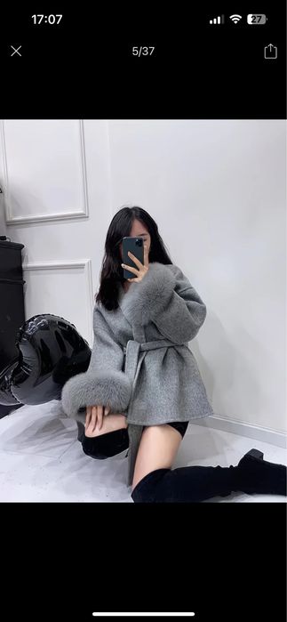 Тренд пальто с мехом