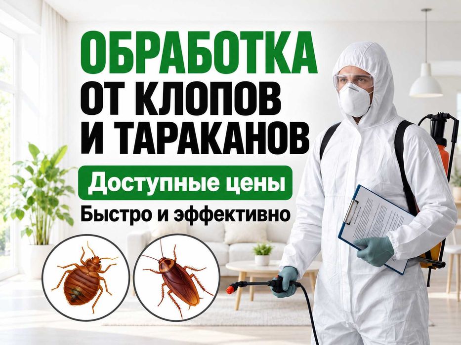 Профессиональное уничтожение клопов, тараканов и грызунов с гарантией