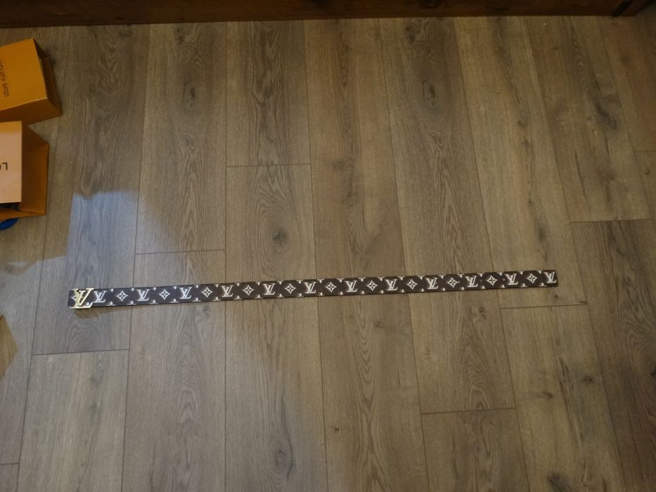 Curea Louis Vuitton Monogram maro 105 cm cu Cataramă Aurie + Cutie, Card și Pungă cadou